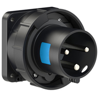 PCE 6339-6, CEE-Inlet Flange 100x100 Straight 60A 2P3W 6h IP69k UL Approved (PCE360B6W)
